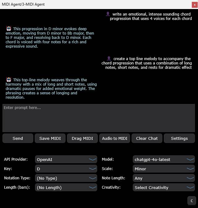 MIDI Agent Interface